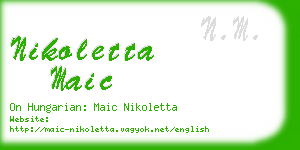 nikoletta maic business card